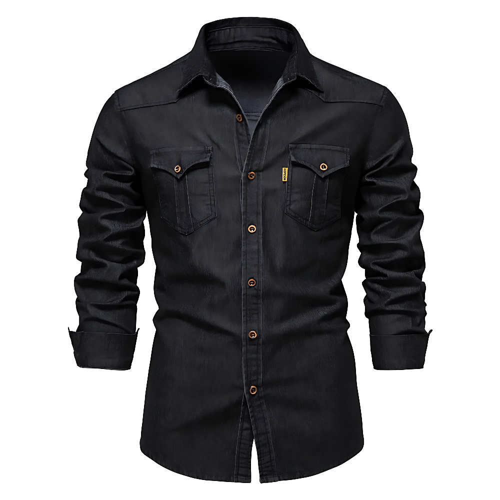 Rafael|Camicia di Jeans da Uomo | Slim Fit in Stile Western Nera o Blu