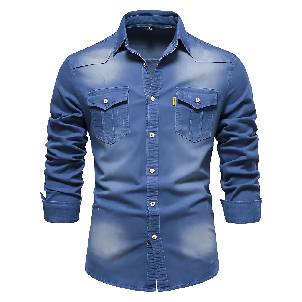 Rafael|Camicia di Jeans da Uomo | Slim Fit in Stile Western Nera o Blu