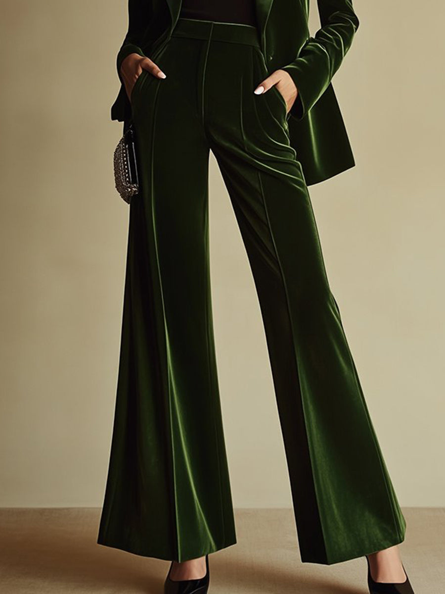 Violette | Dame buksedragt i velour med blazer og bukser